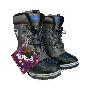 Totes boys Morris Charcoal waterproof fleece lined insulated winter boots